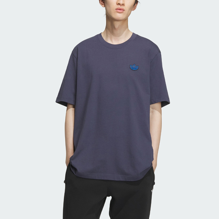 Футболка с рукавом дроп-шиплоу темно-синего цвета Adidas Originals — фото 4