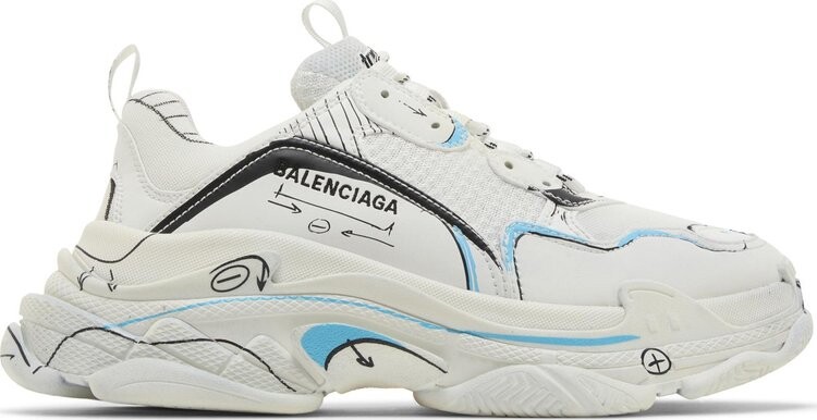 

Кроссовки Balenciaga Triple S Sneaker 'Sketch - White', белый, Серый, Кроссовки Balenciaga Triple S Sneaker 'Sketch - White', белый