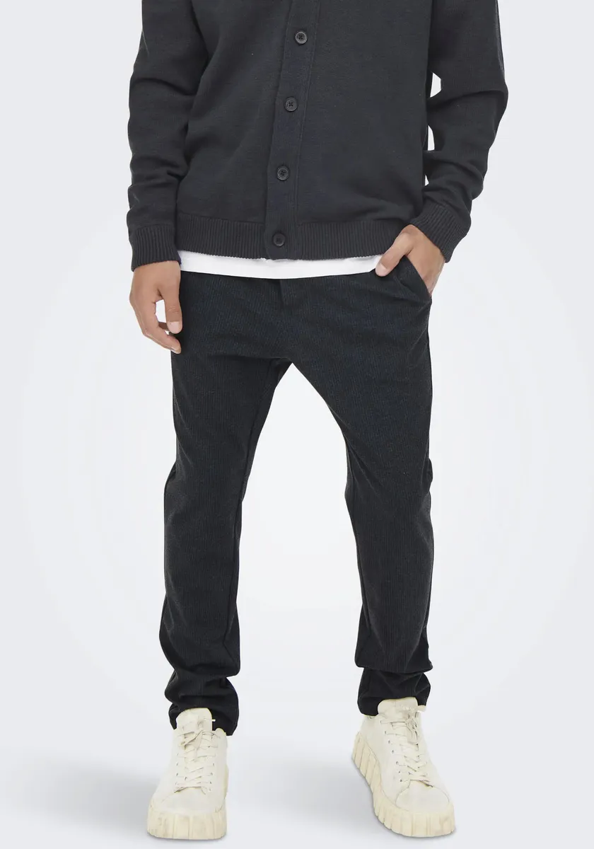 

Брюки-чиносы ONLY & SONS "ONSLINUS TAP STRIPE 3492 PANT", синий