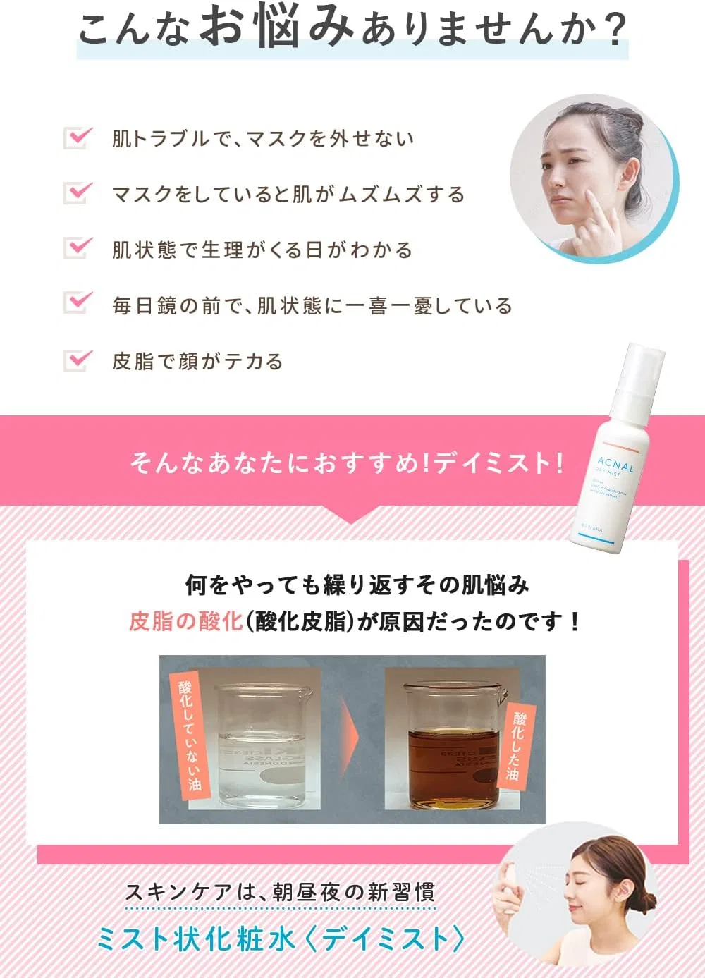 Мист Akunar — Для лица Aknal Day Mist -pack увлажняющий, 50 мл — фото 4