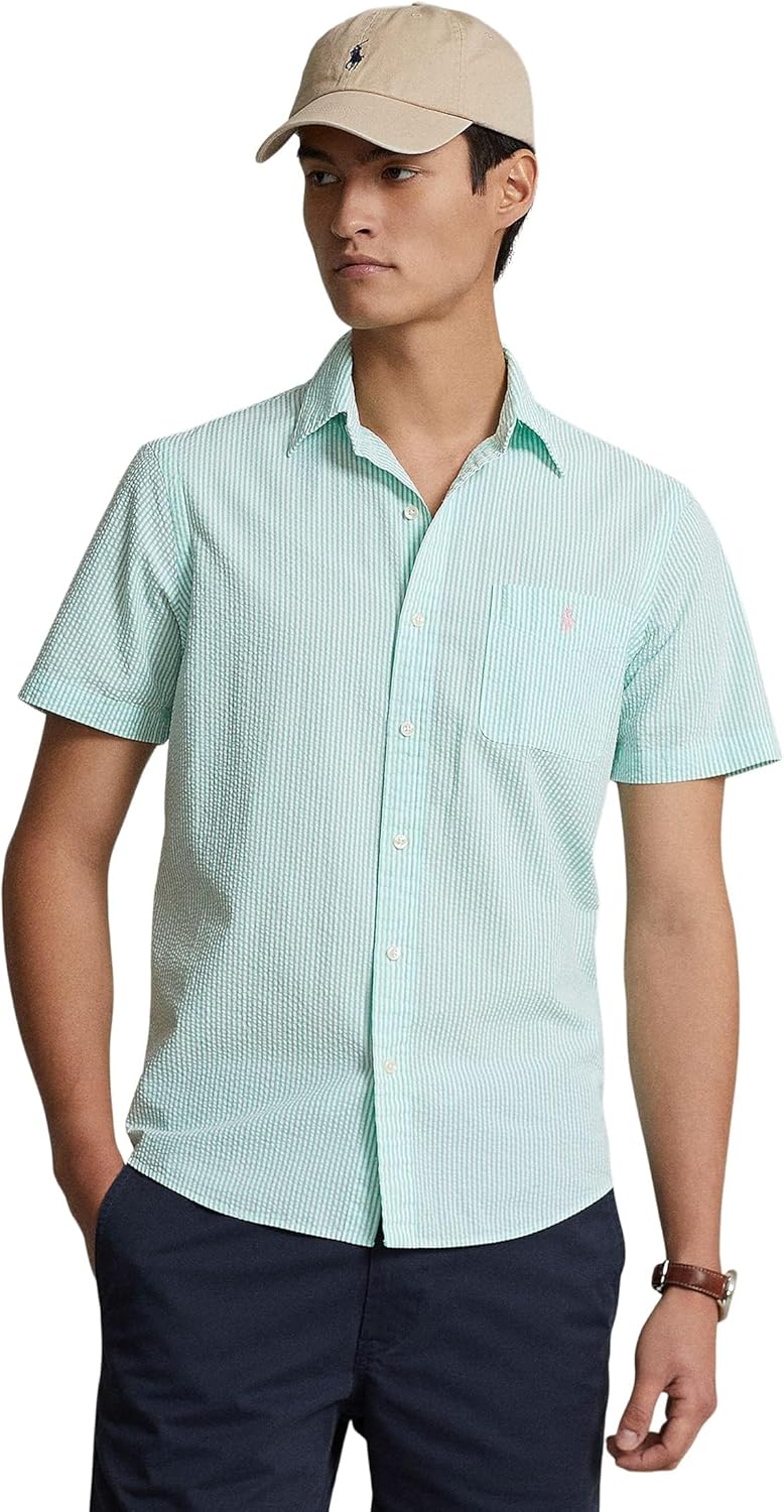 

POLO RALPH LAUREN мужская рубашка Prepster Classic Fit из пике, Keywest Green/White