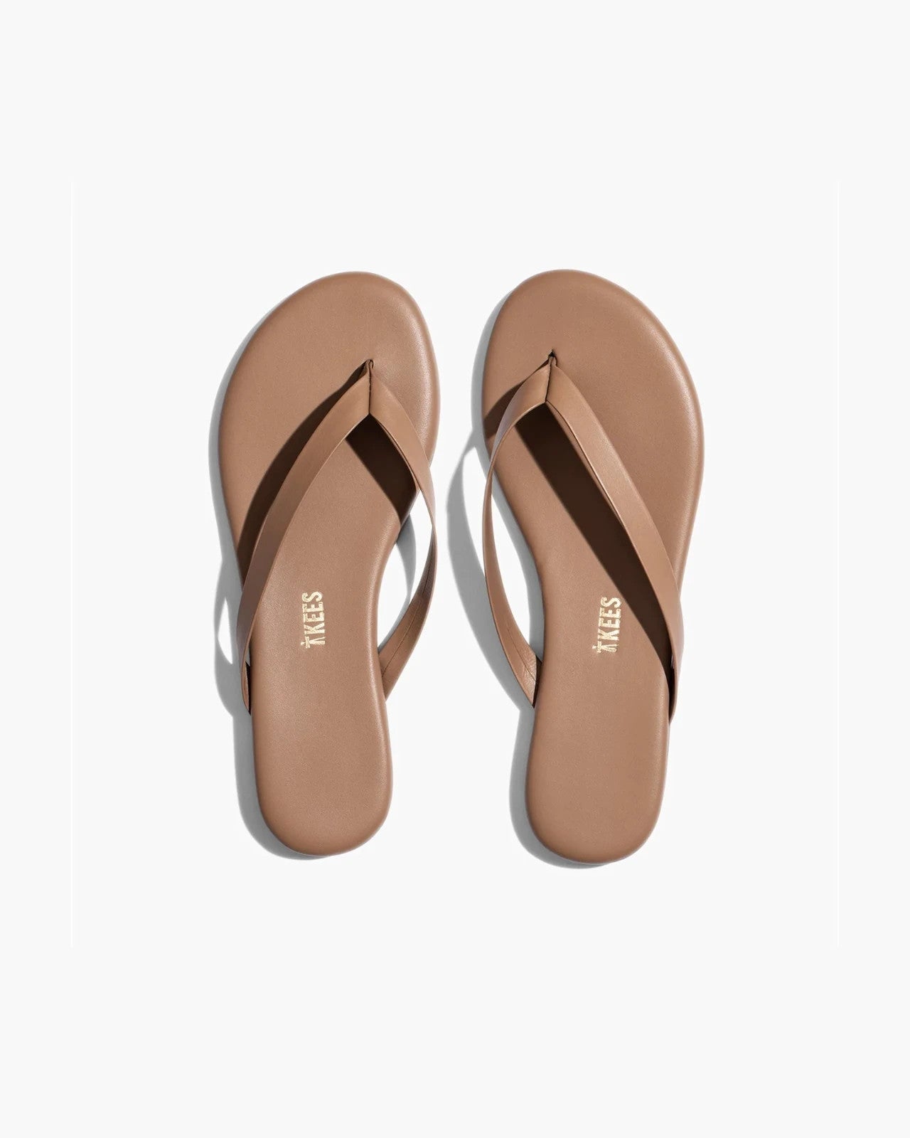 Tkees Boyfriend Flip Flop Women's  Beach Bum Leather Slip On Sandals VER653, коричневый — фото 2