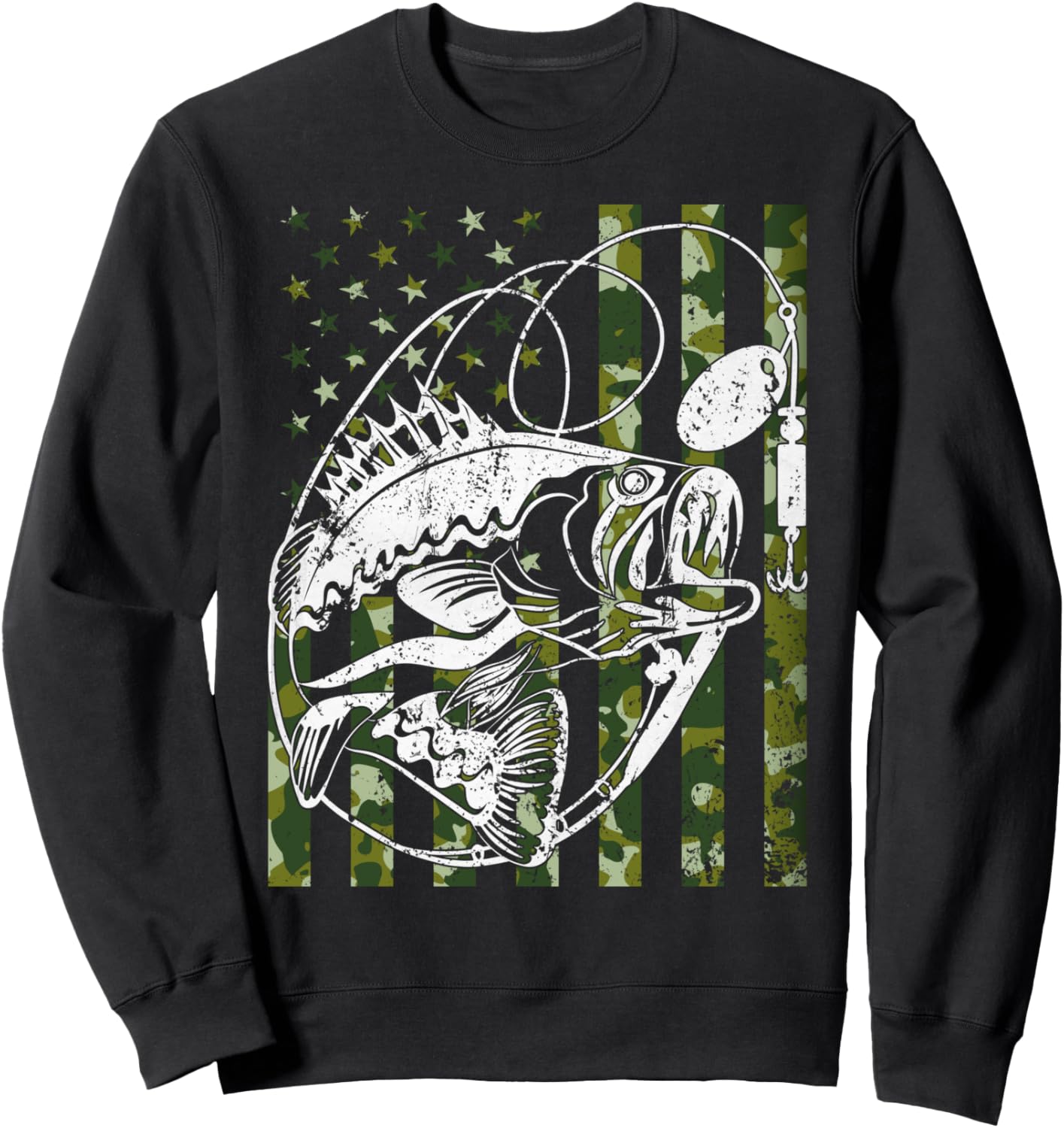 

Американский флаг, рыба, рыбацкая толстовка Fishing American Flag Camouflage, Fish, Fisherman, черный