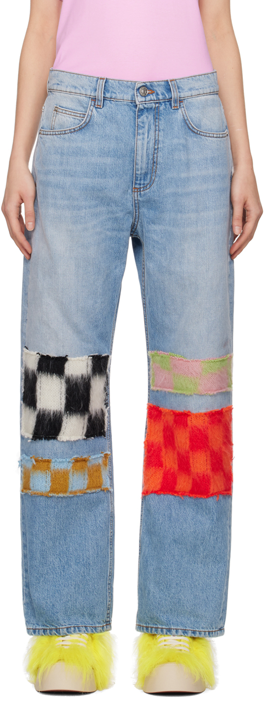 

Эксклюзивные синие джинсы SSENSE Marni, Iris blue