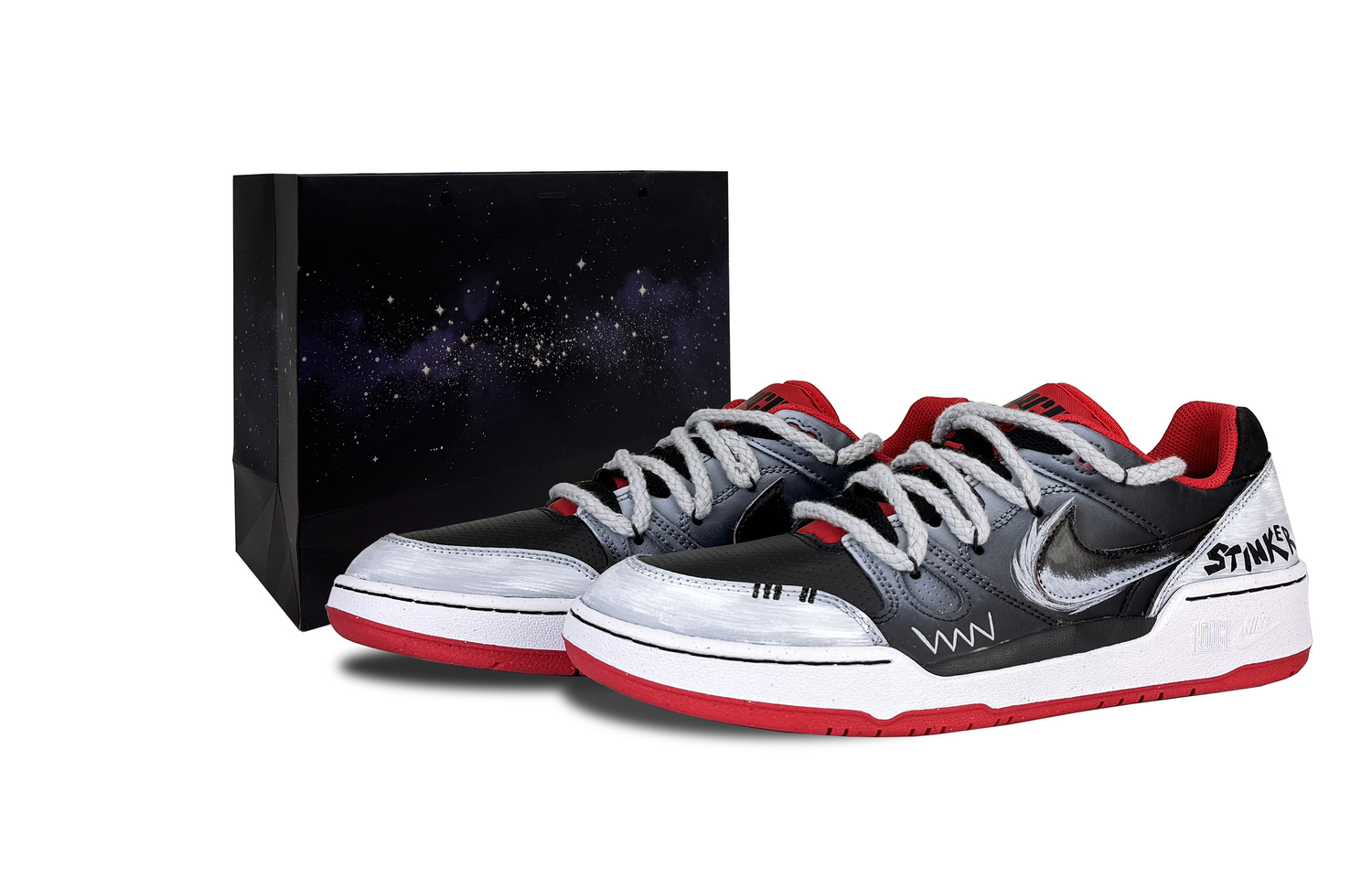 

Nike Full Force Thermal Abrasion Resistant Low top Skateboard Shoes мужские черно-серые