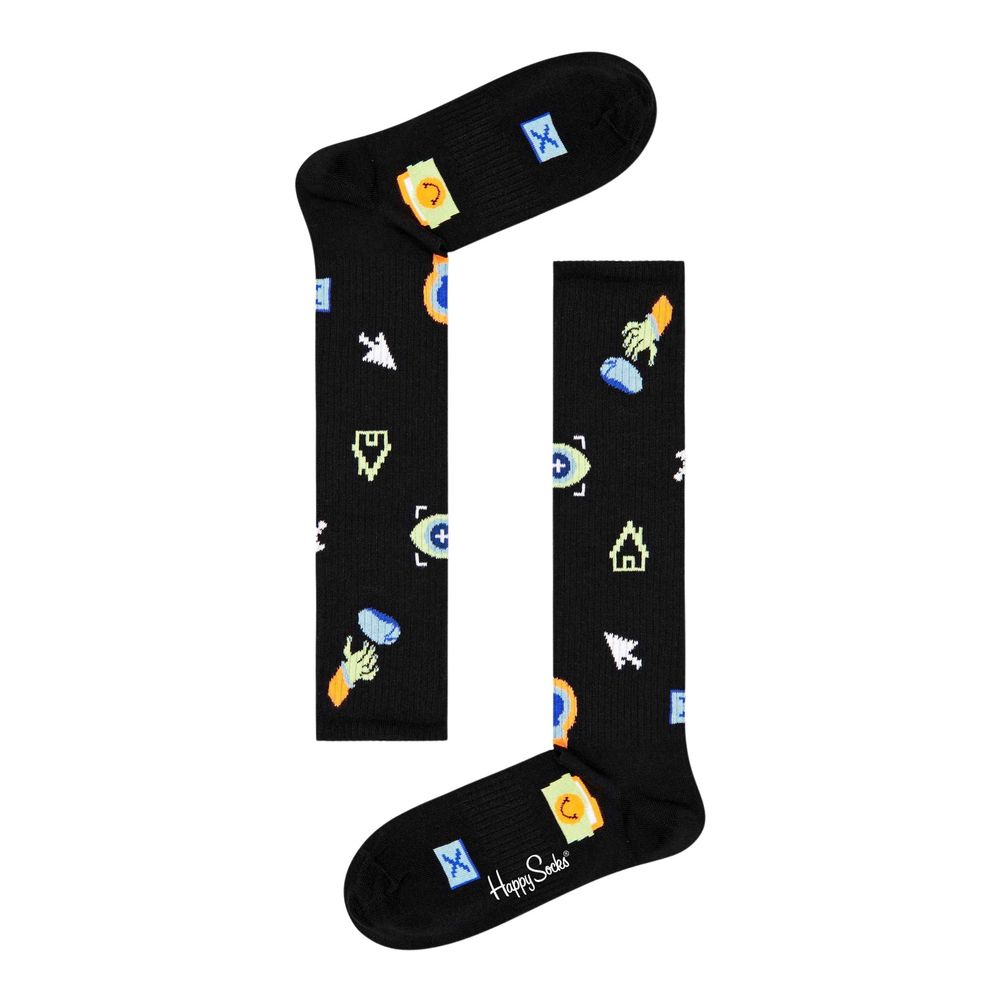 

Черный хлопковый носок Happy Socks