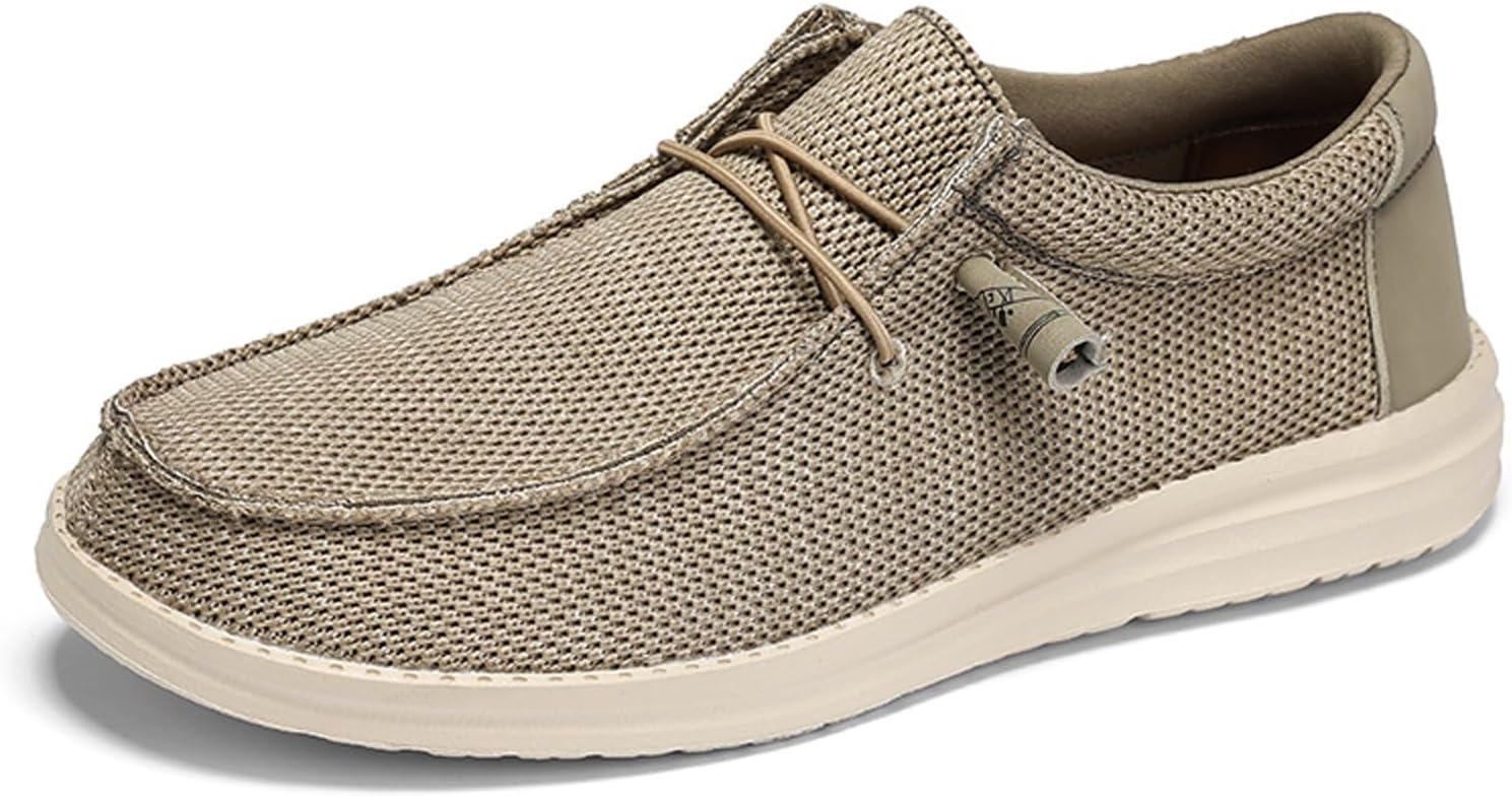 

Мужские слипоны без шнурков для ходьбы, кеды из канваса, повседневная обувь с нулевым перепадом подошвы Vandimor, хаки