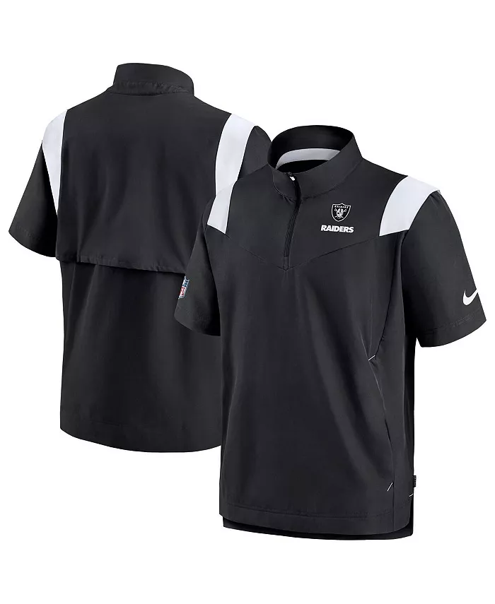 Мужская черная куртка Las Vegas Raiders Coach Chevron Lockup с молнией на четверть Nike — фото 2
