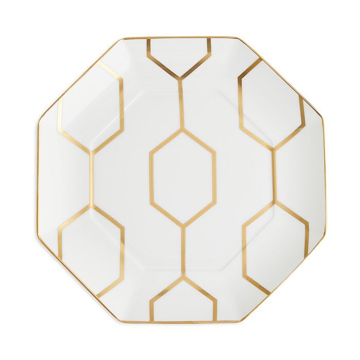 

Восьмиугольная тарелка с золотым акцентом Wedgwood Gio, белый
