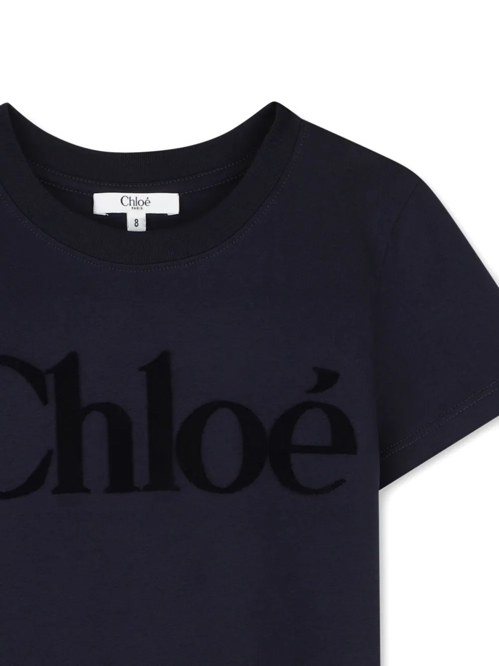 Футболка с коротким рукавом и логотипом Chloé Kids, синий — фото 3