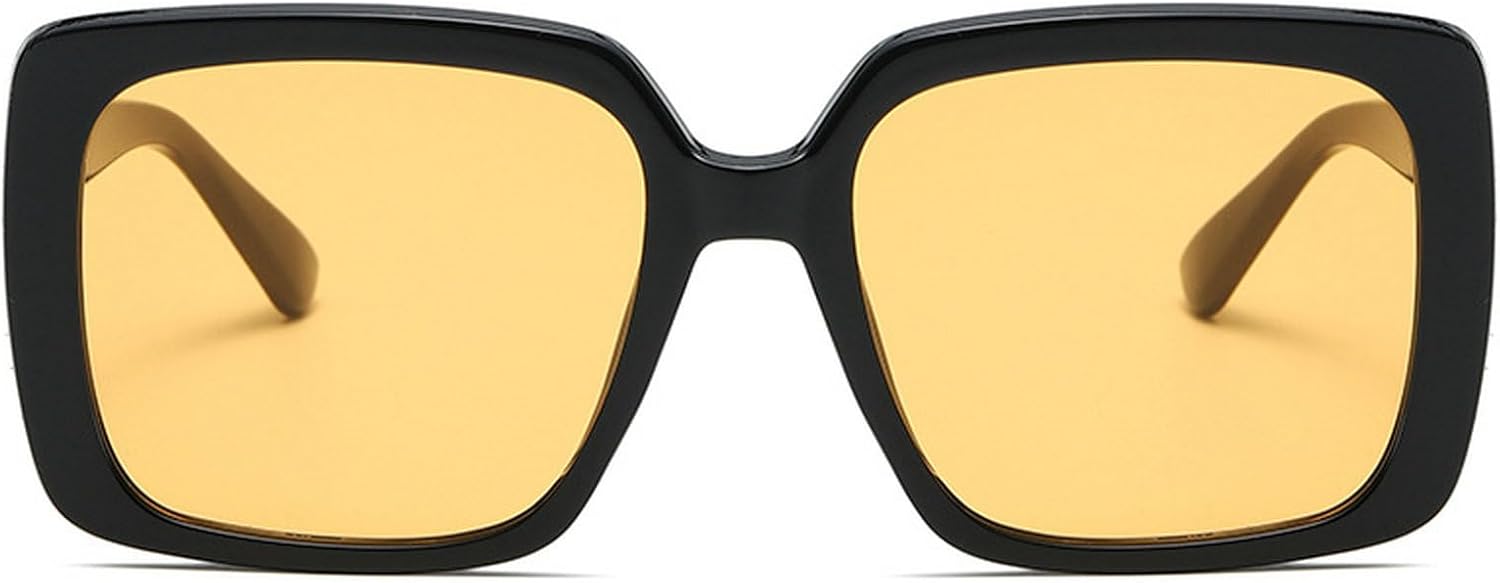 

Модные квадратные солнцезащитные очки для женщин, роскошные солнцезащитные очки большого размера, ретро-очки для мужчин, трендовые солнцезащитные очки с защитой от УФ-излучения UV400 mincl, Black Yellow