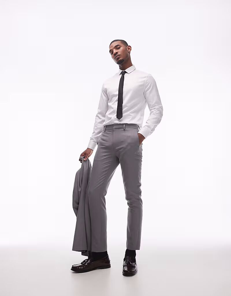 

Узкие брюки серого цвета Topman