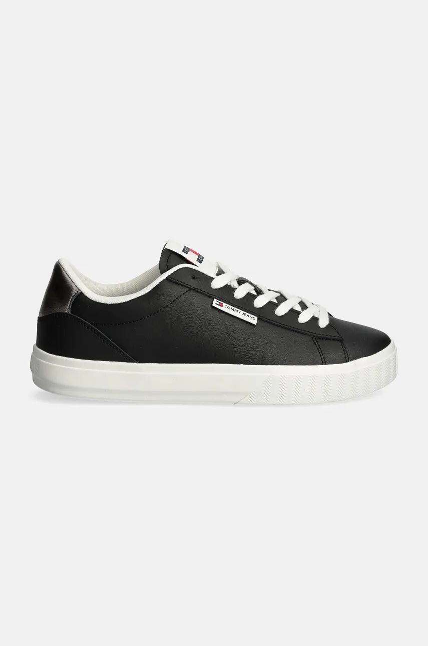 Кожаные кроссовки Tommy Jeans TJW CUPSOLE SNEAKER METALLIC, черный — фото 3