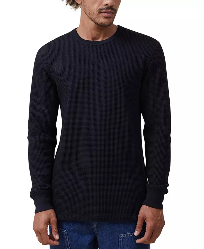 

Мужская футболка с длинным рукавом в рубчик COTTON ON, черный