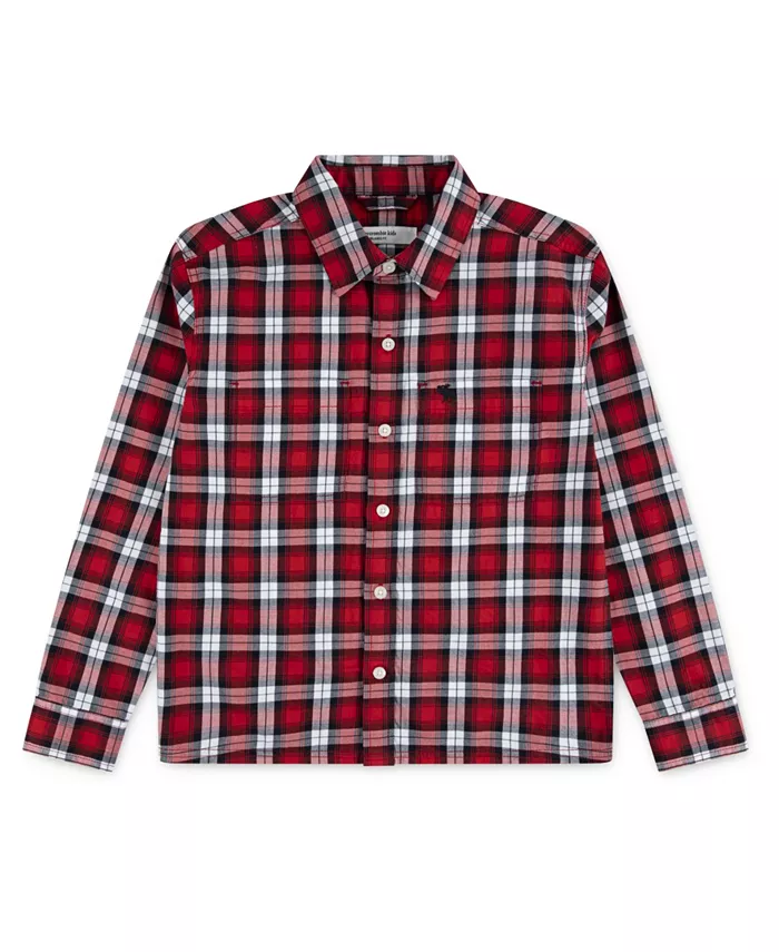 

Мальчиковая рубашка Luxe Twill Abercrombie Kids, синий