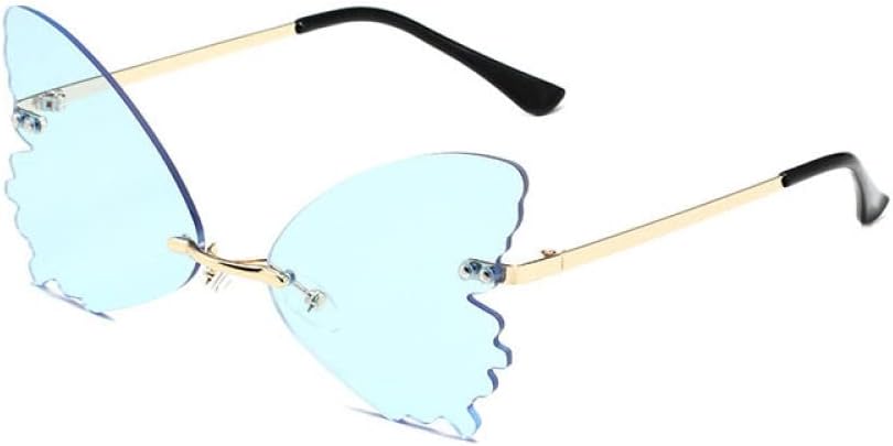 

Солнцезащитные очки MUTYNE в винтажном стиле с крыльями стрекозы, модные без оправы, женские, с прозрачными линзами, мужские, розовые, с защитой от УФ-излучения UV400, C6