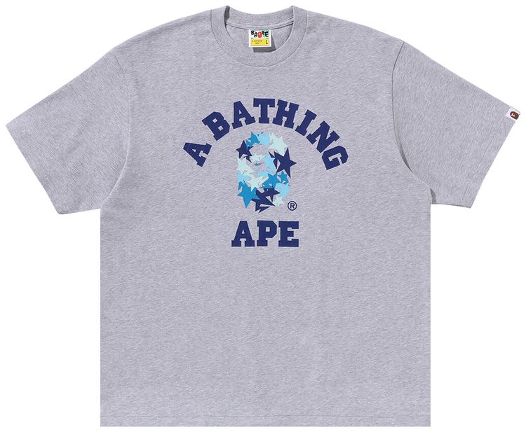 

Футболка BAPE Sta College Relaxed Fit Tee, серый