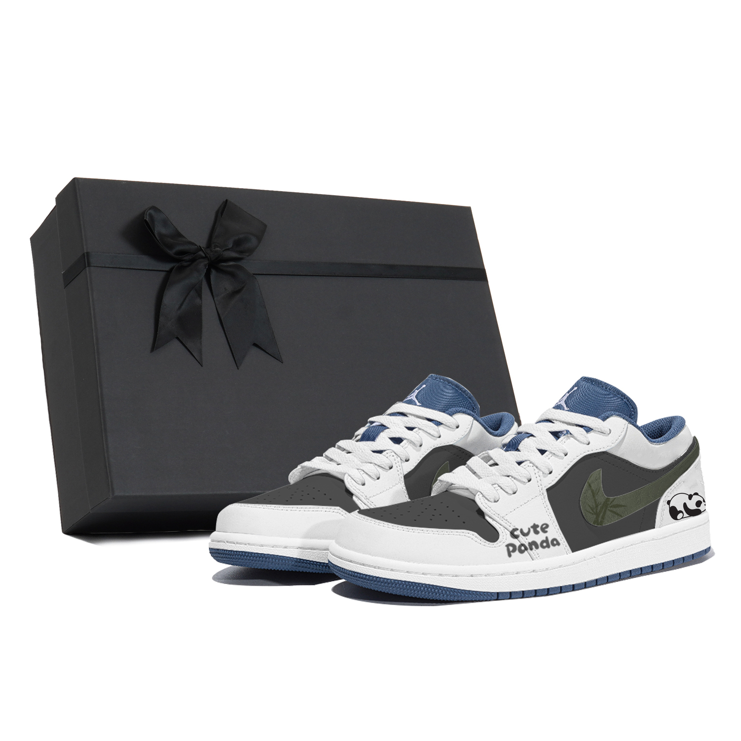 

Jordan Air 1 устойчивые к истиранию низкие винтажные баскетбольные кроссовки мужские Black White