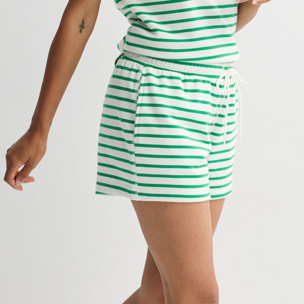 

Женские полосатые шорты из френч-терри Sonoma Goods For Life, цвет green neutral stripe