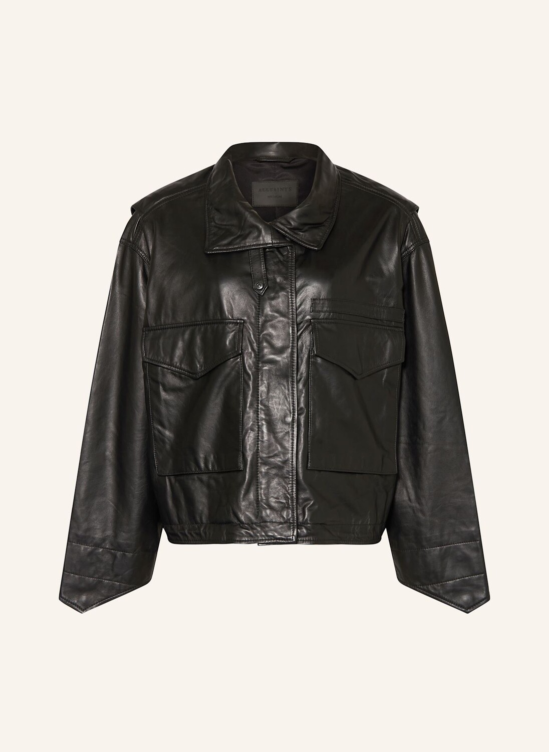 

Кожаная куртка из глины Allsaints, черный