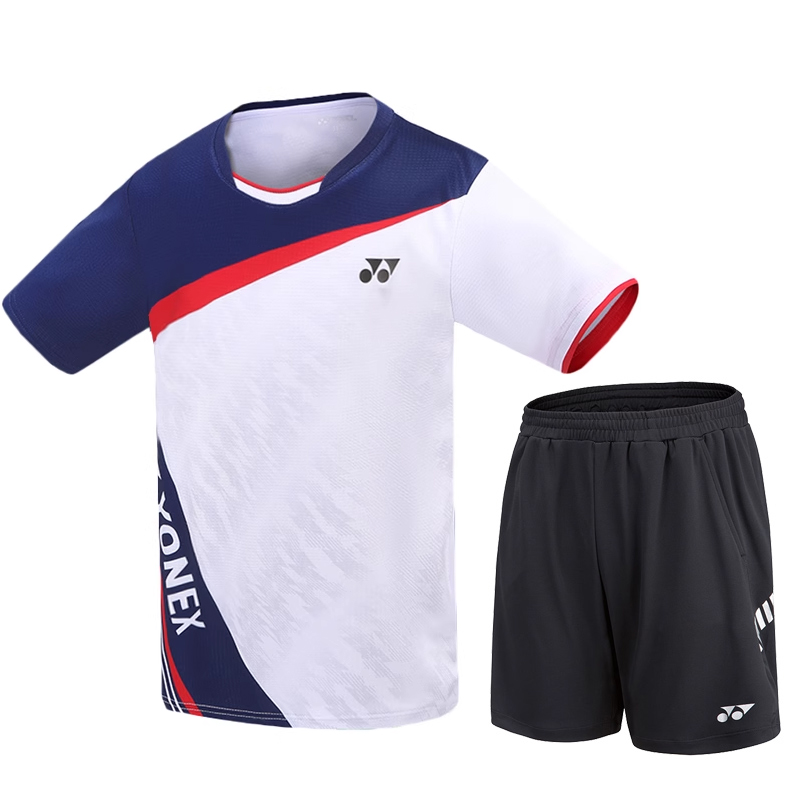 

YONEX Футболка для бадминтона мужская 110412 denim navy blue+120061 black
