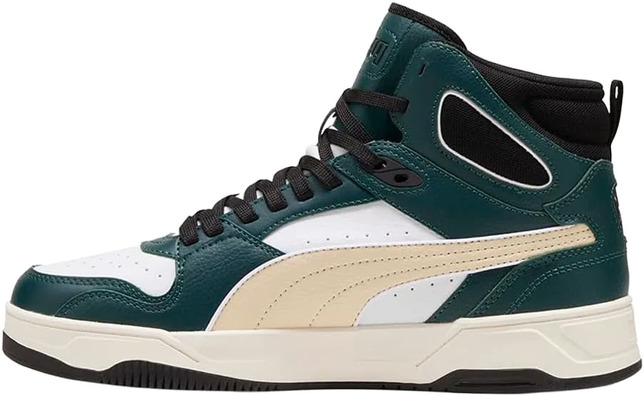 Кроссовки PUMA мужские Rebound Break Mid на шнуровке, повседневные - зеленые, зеленый — фото 3