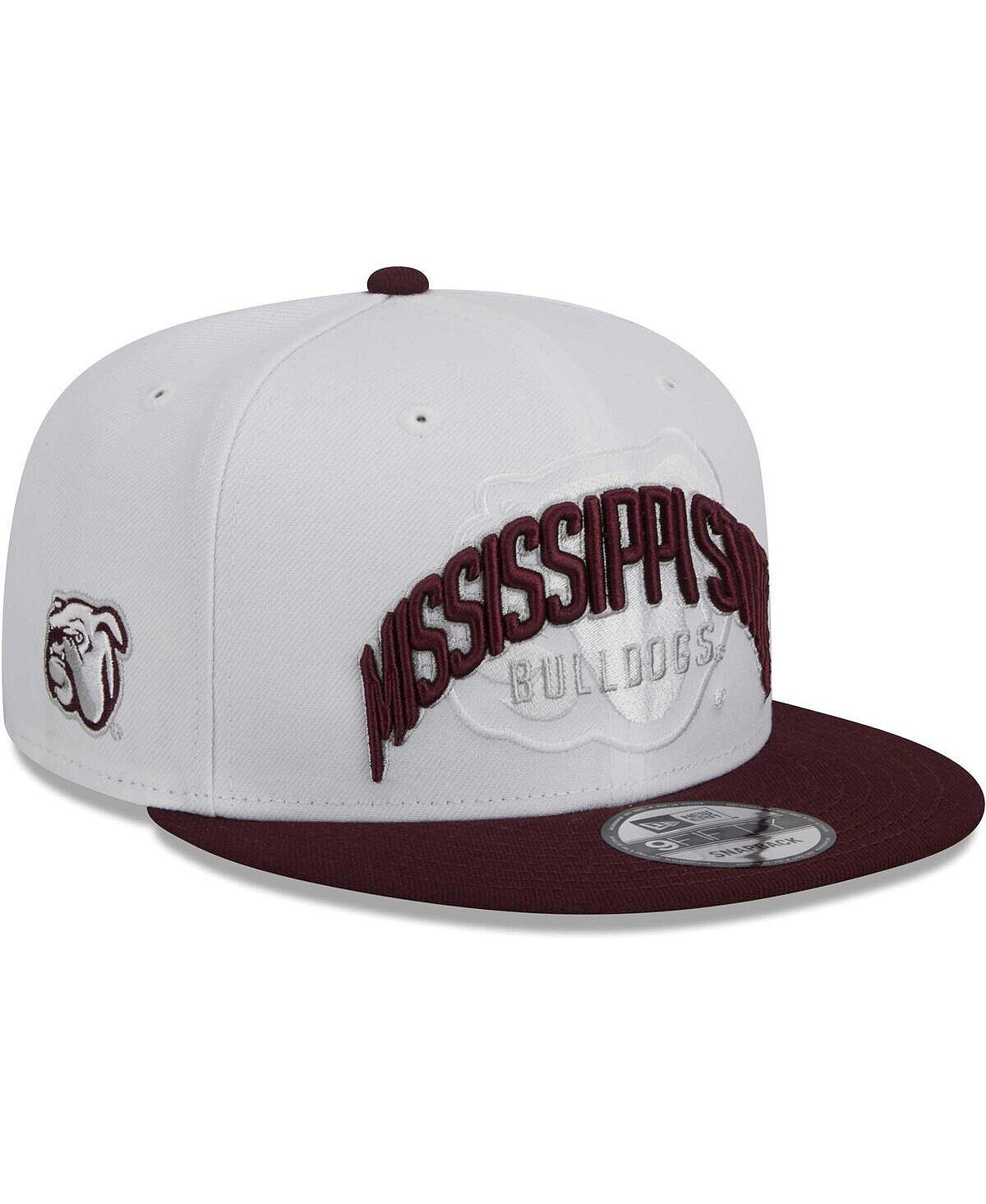 

Мужская бело-бордовая двухцветная кепка Snapback 9FIFTY State Bulldogs Mississippi State Bulldogs New Era