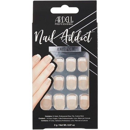 

Nail Addict Классический френч-пресс на ногтях с клеем и пилочкой — 24 искусственных ногтя, Ardell