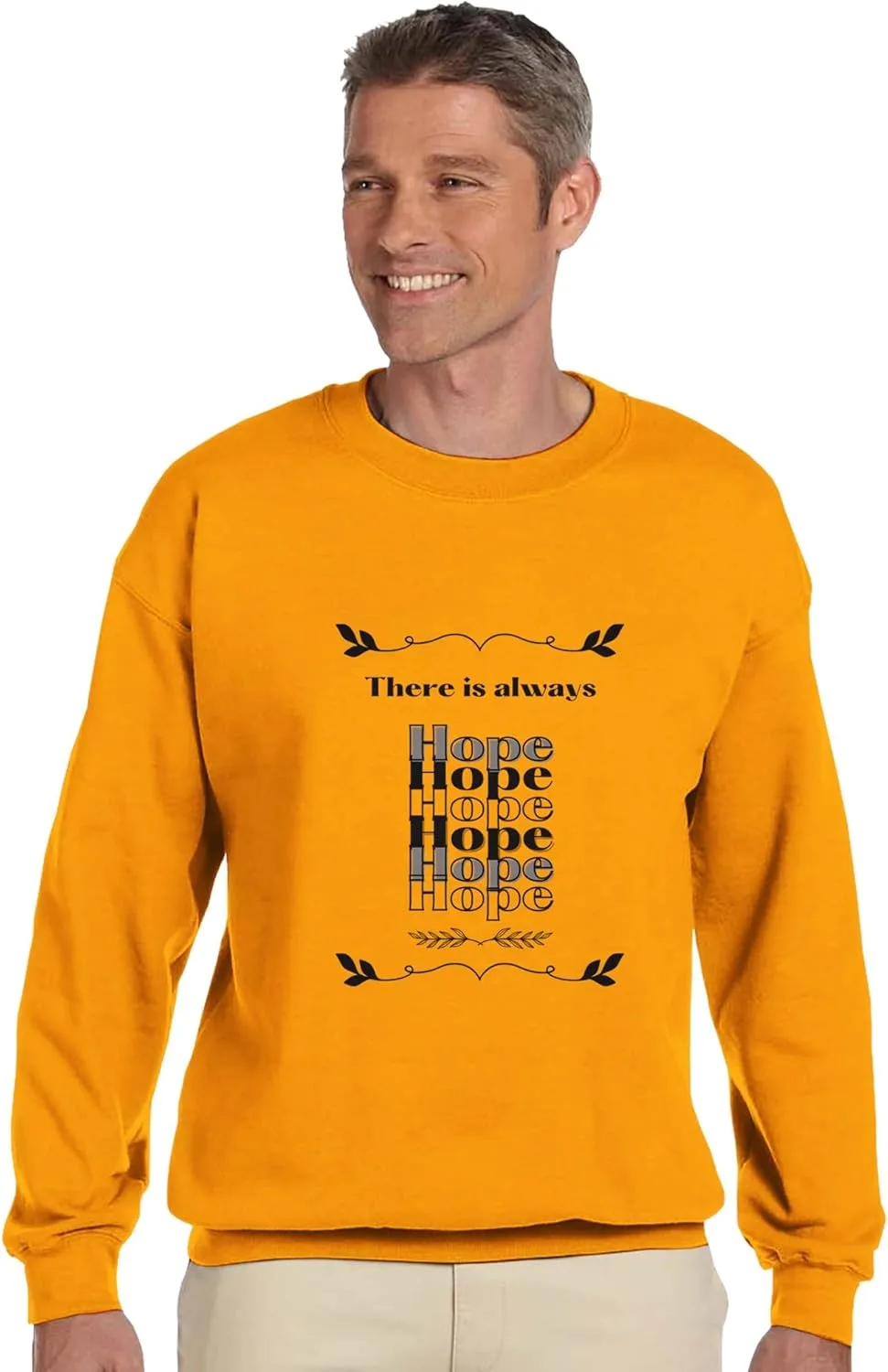 Классический унисекс свитшот с принтом "There is always Hope" | Футболка с христианской тематикой | Вдохновляющая толстовка Generic, белый — фото 2