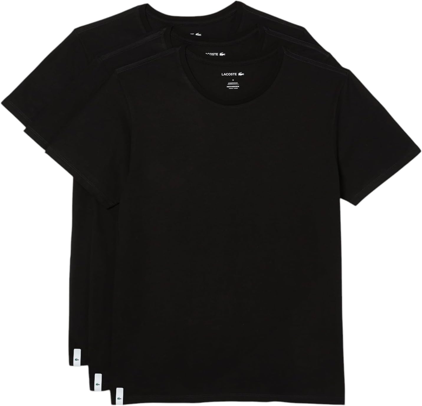 Футболки Lacoste, мужские, набор из 3 штук, черный — фото 4