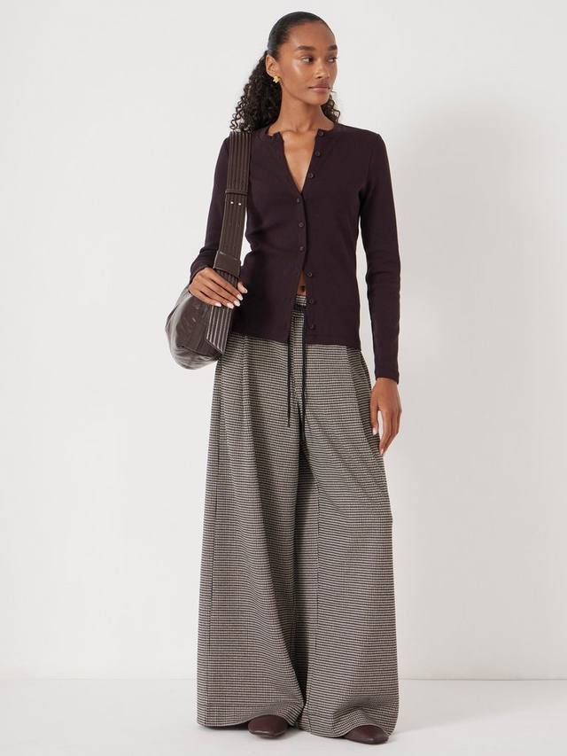 

Кардиган с длинными рукавами и пуговицами из хлопковой смеси HUSH, Raisin Brown