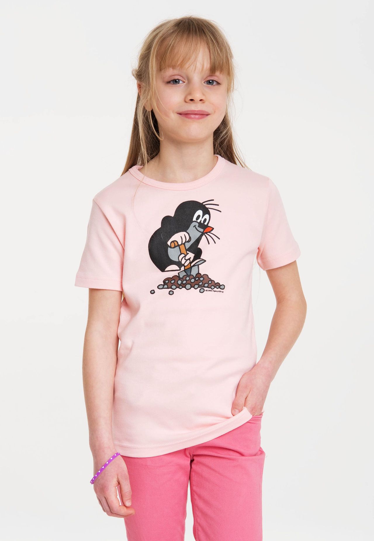 Футболка Детская Крот LOGOSHIRT, цвет Pastel Pink — фото 2