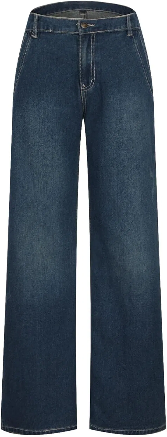 Джинсы свободные Baggy Bootcut, синие — фото 3
