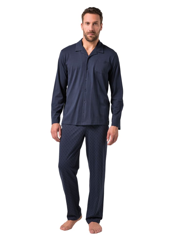 

JP1880 Длинная пижама темно-синего цвета