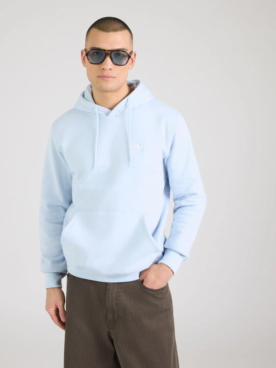 Толстовка Adidas Originals Essentials светло-голубого цвета — фото 3