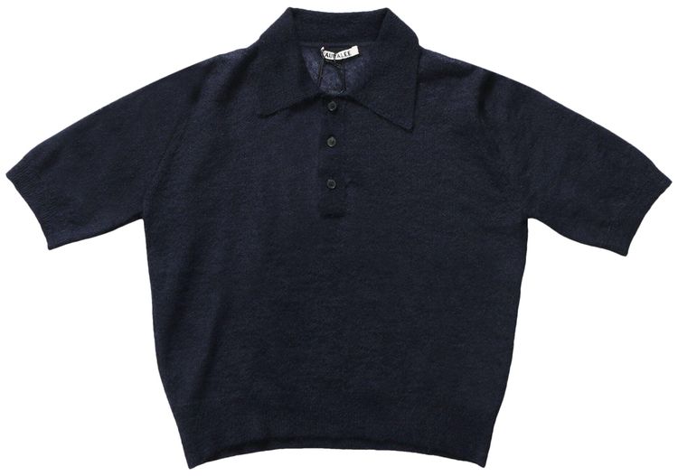 

Поло Auralee Kid Mohair Sheer Knit Polo 'Navy', синий