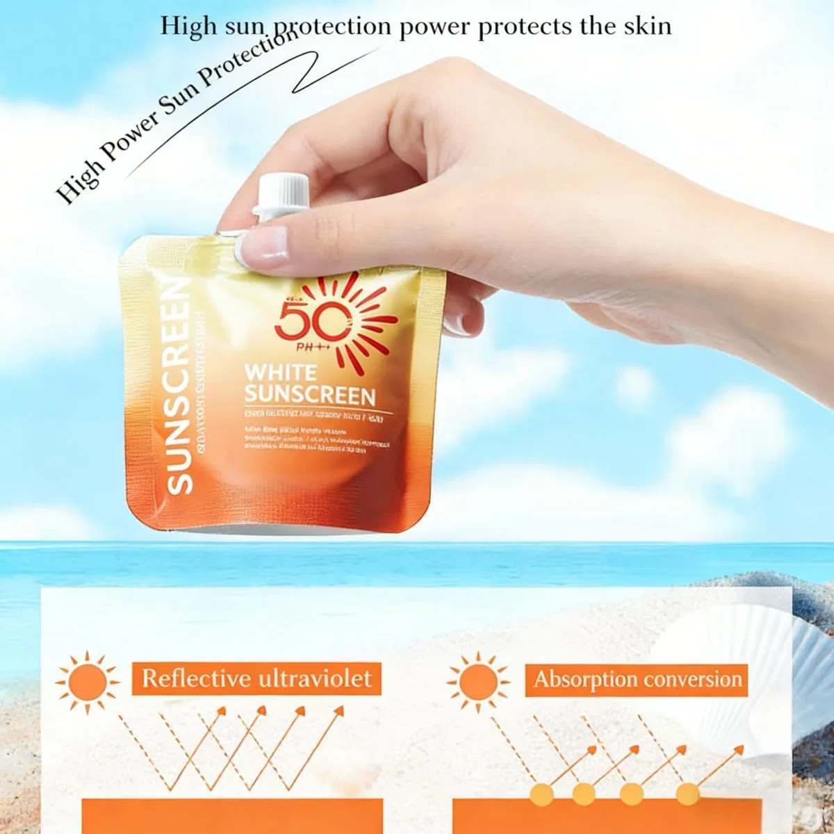 Солнцезащитный лосьон SPF 50+ PA++++ JoyLWOK, 5 упаковок по 30 г — фото 3