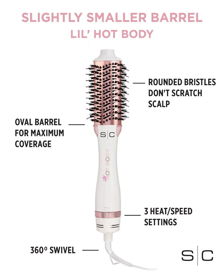 StyleCraft Professional Щетка для укладки волос Lil' Hot Body Blowout Brush - белая/розовая — фото 3