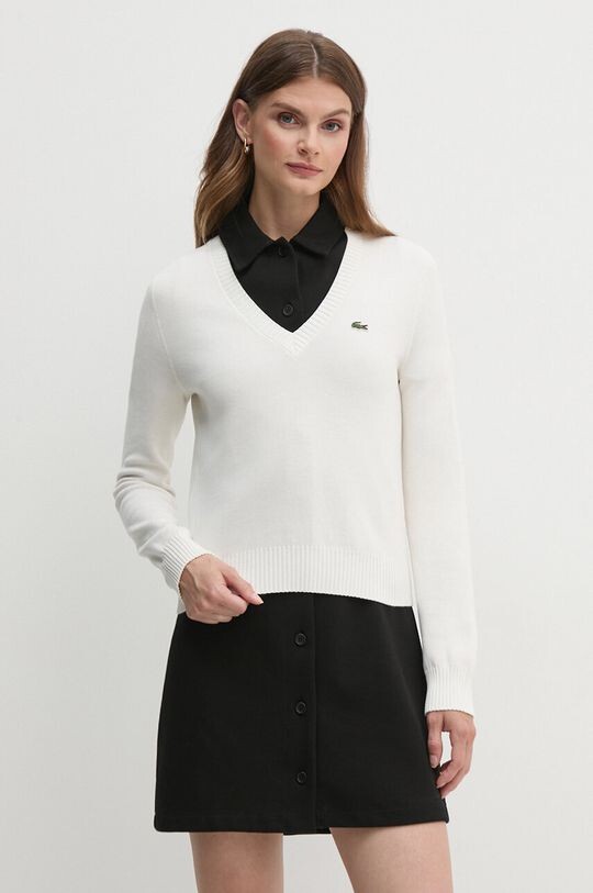 

Хлопковый свитер Lacoste, бежевый