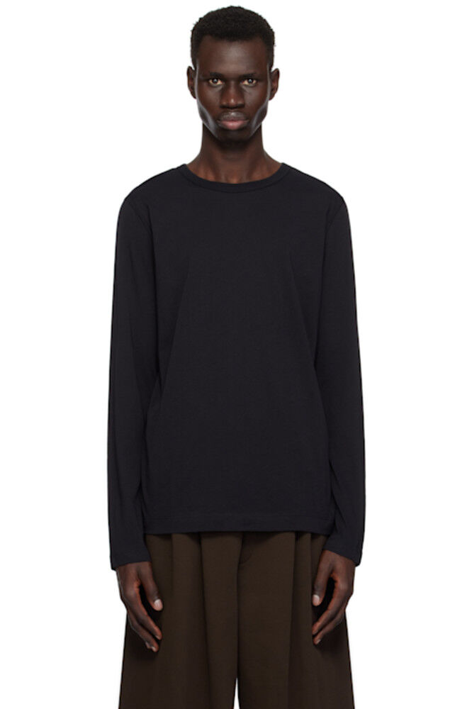 

Черная футболка с круглым вырезом и длинными рукавами Dries Van Noten