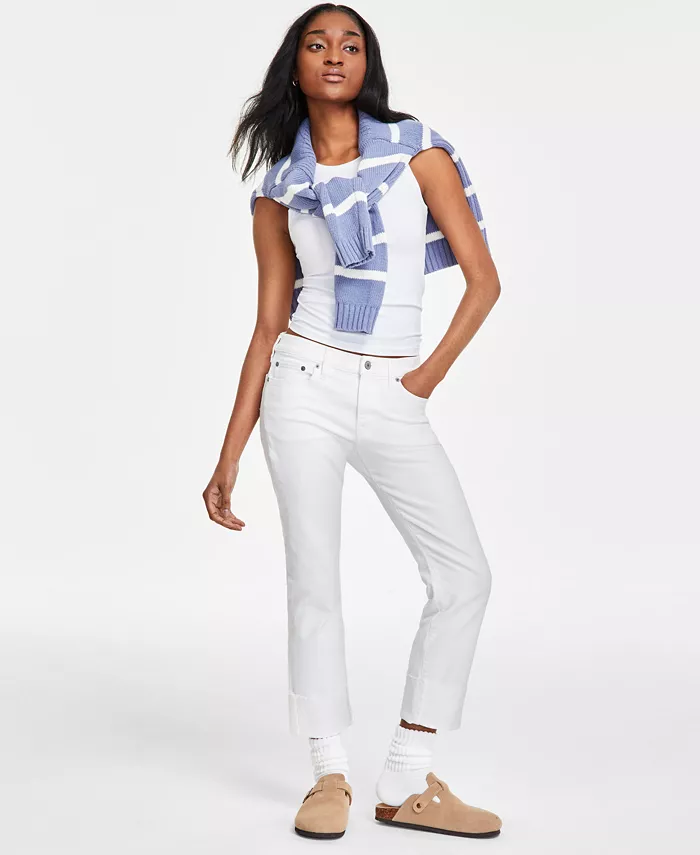 

Джинсы Mid-Rise Sweet Crop с манжетами Lucky Brand, белый