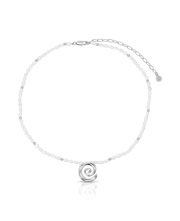 

Ожерелье-Чокер из перламутра Aura Swirl Ettika, silver