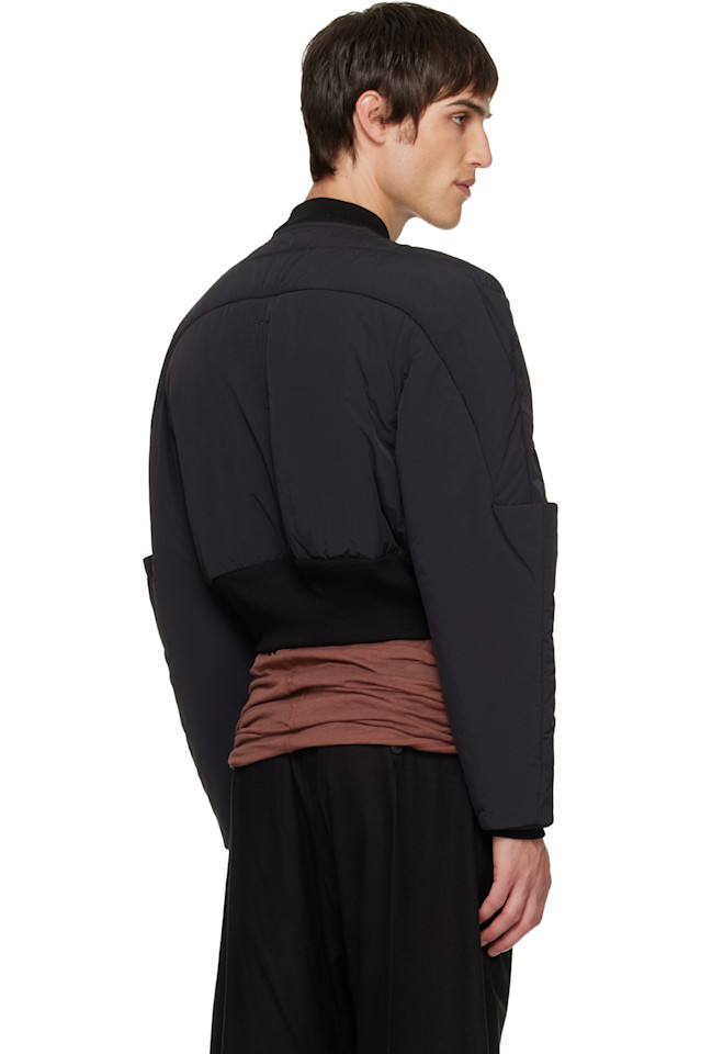 Куртка-Бомбер с поясом, усеянная символикой Конкордиан Rick Owens, черный — фото 3