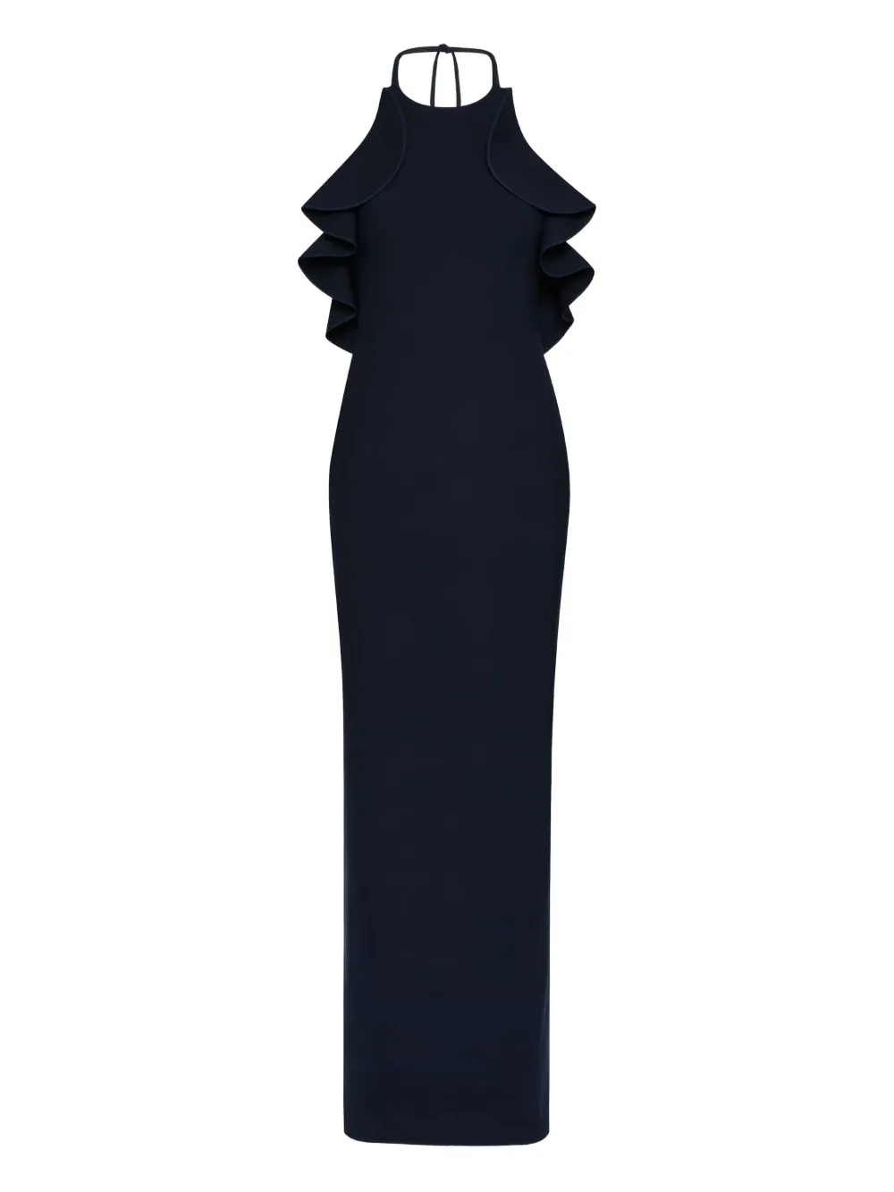 

Платье-колонна с оборками Oscar De La Renta, синий