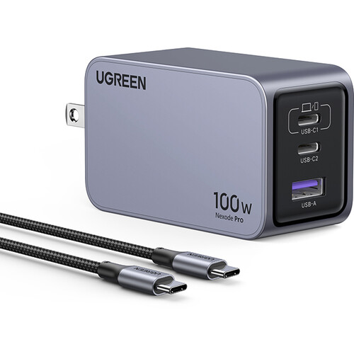 

Зарядное устройство UGREEN Nexode Pro 100W 3-Port GaN USB-C/USB-A Charger 25873