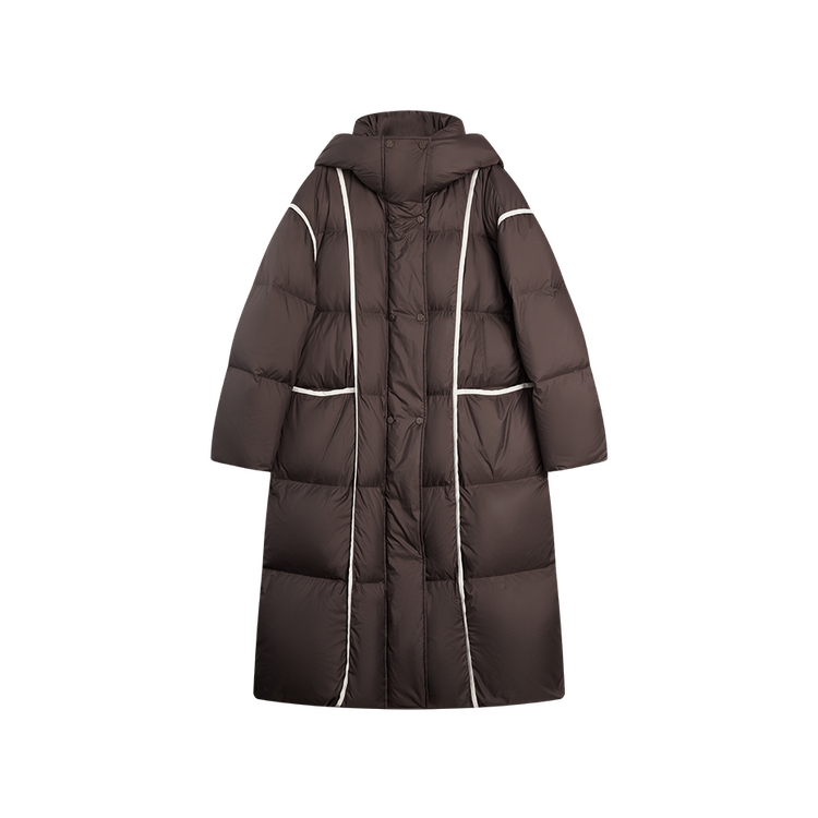 

ELLE Пуховик женский Coffee с капюшоном, утепленный