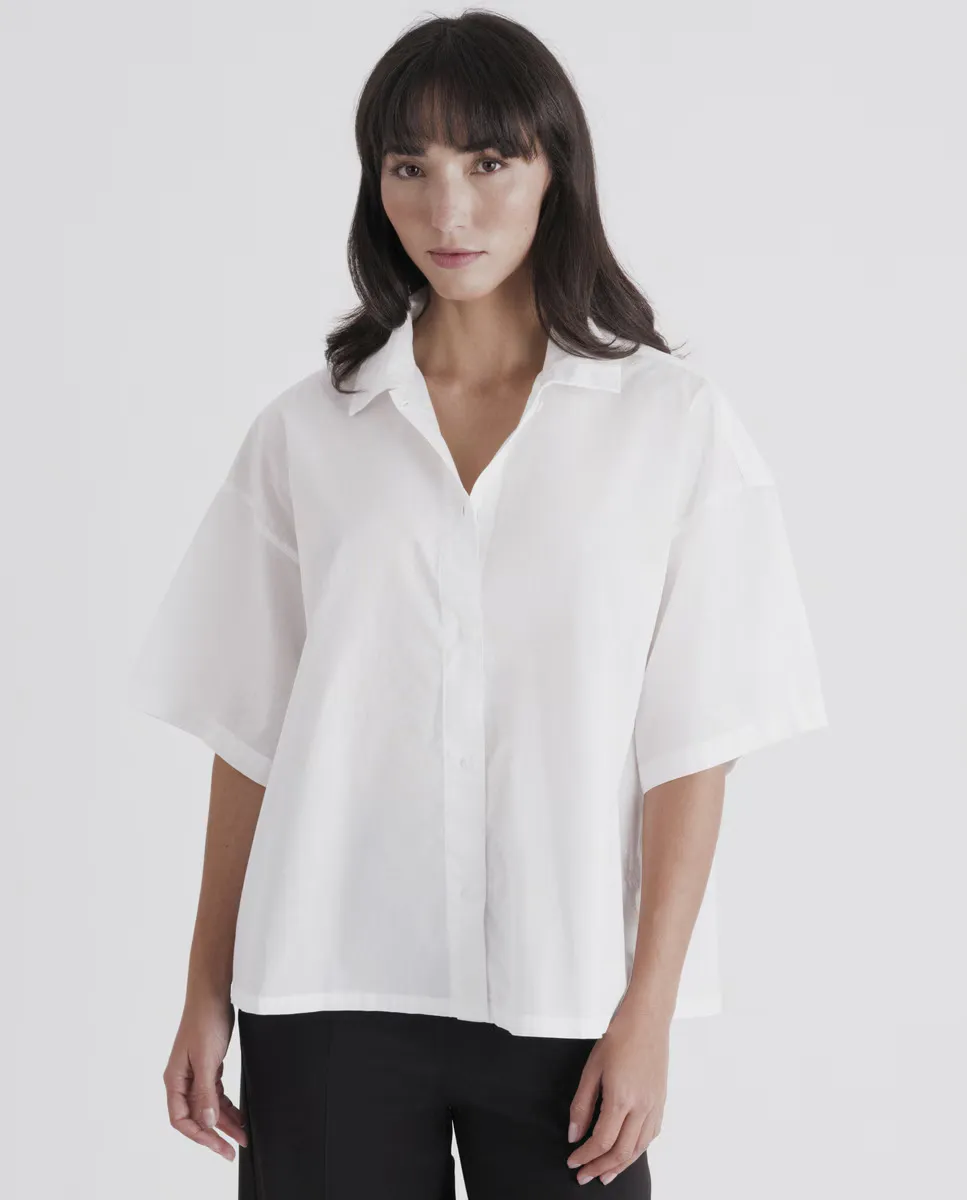 

COTTON POPLIN SLEEP Футболка с коротким рукавом и пуговицами Calvin Klein, белый