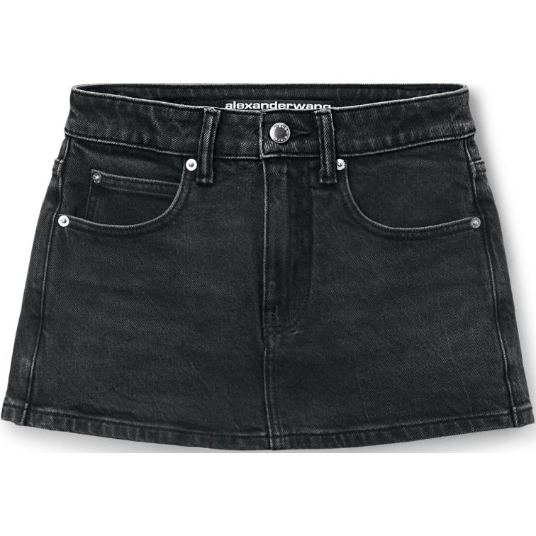 Средняя посадка эластичная юбка-шорты grey aged Alexander Wang, черный — фото 3