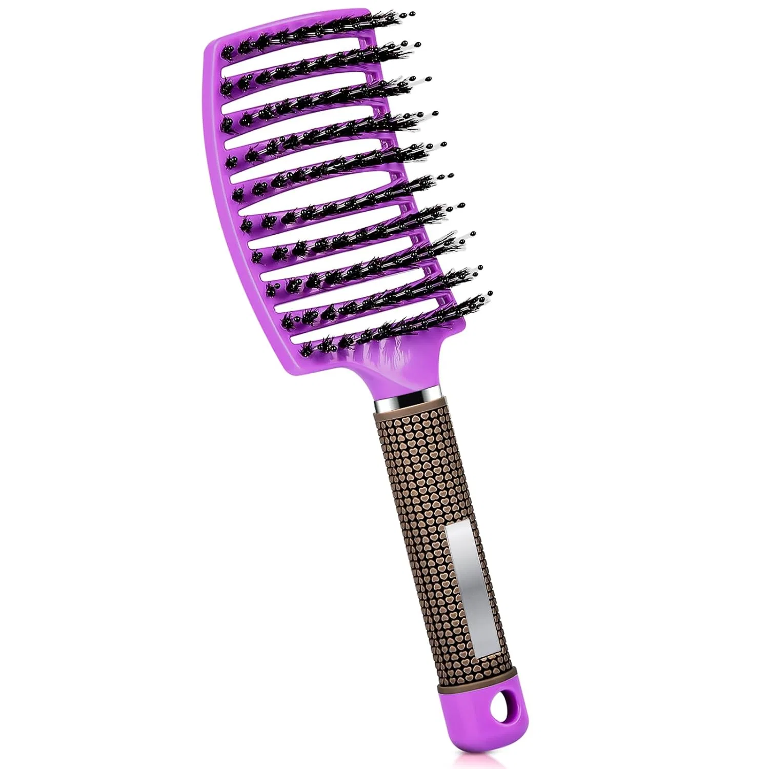 Щетка для волос с щетиной кабана, фиолетовая Belyesee, Purple