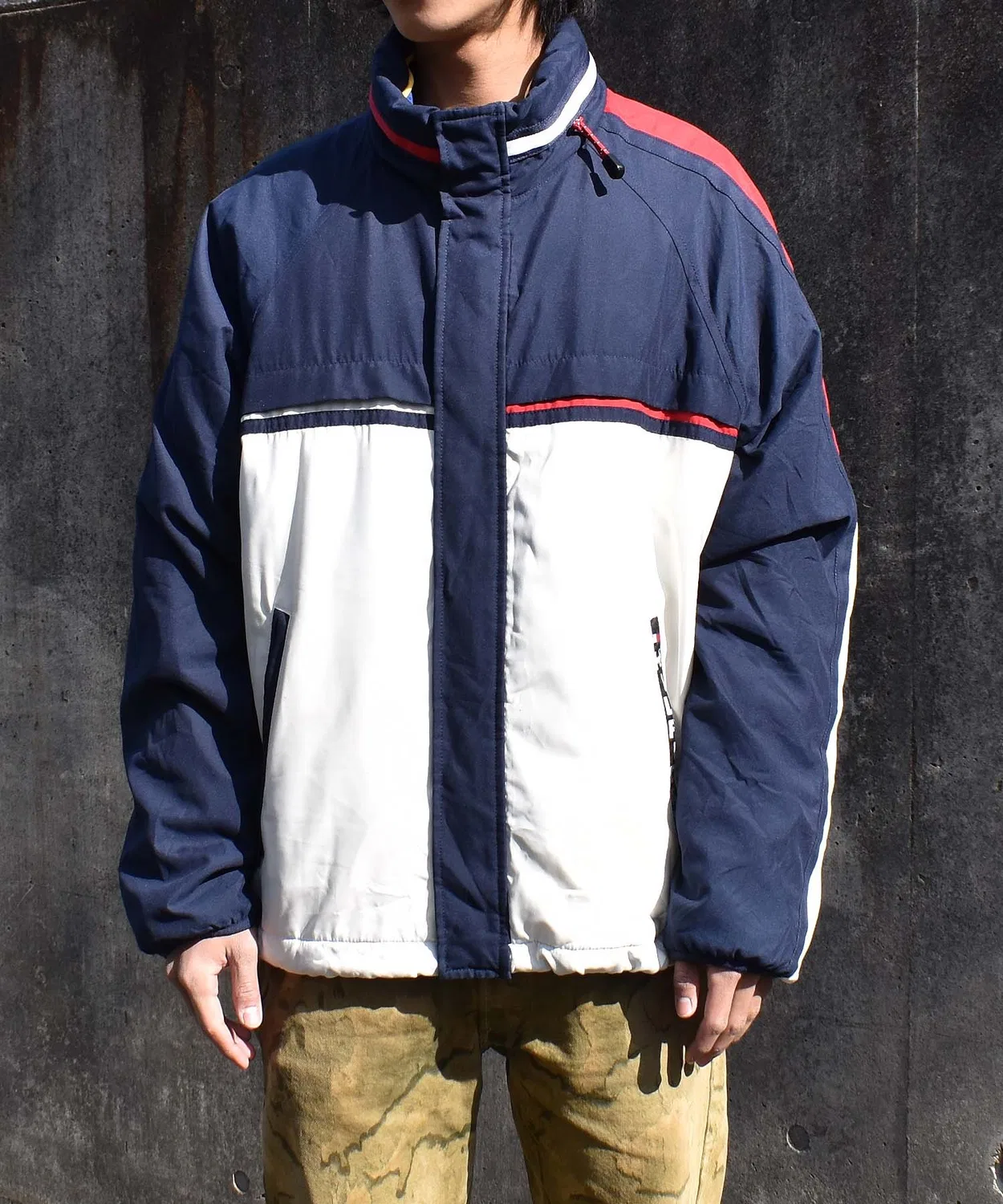 Винтажная куртка Tommy Hilfiger логотип полиэстер тёмно-синий — фото 3